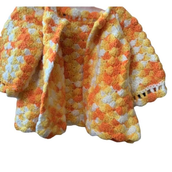 Vintage Granny Knit Retro Sweater Open Cardigan - Picture 3 of 7